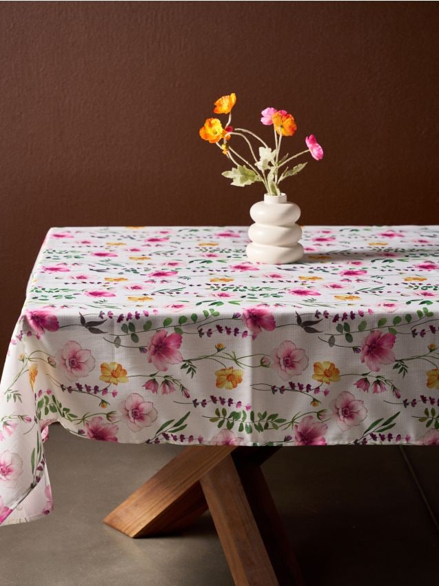 Sinsay - Traversă de masă cu model botanic - alb