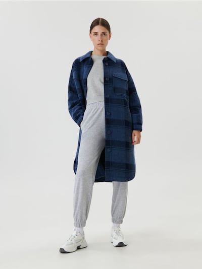 Karierter Mantel in Shirt-Optik