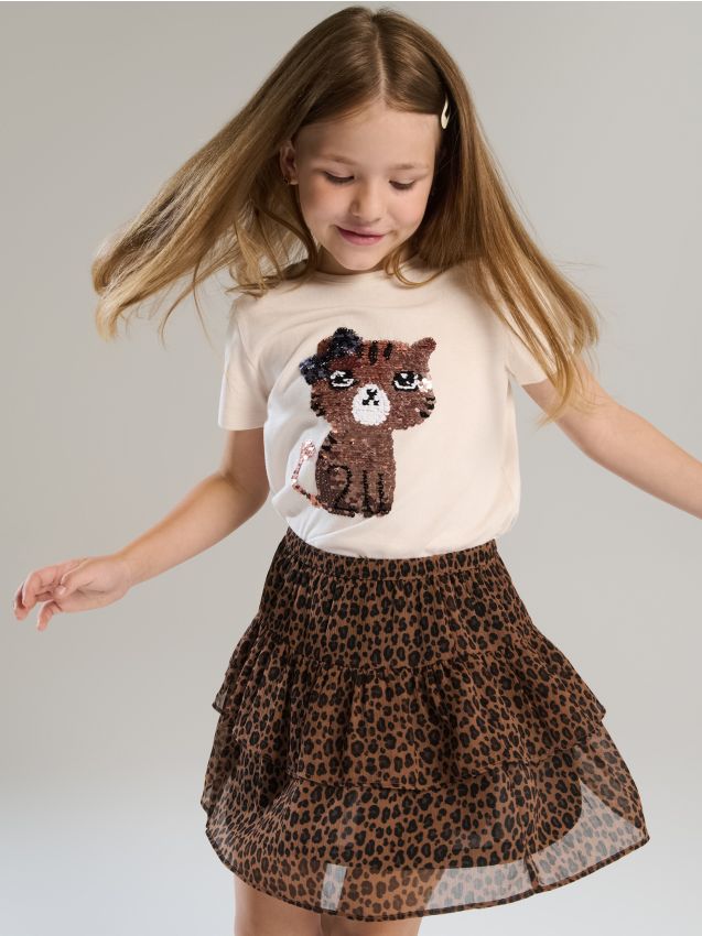 Sinsay - Fustă cu imprimeu animalier - multicolor