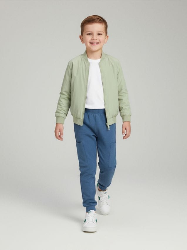 Sinsay - Teplákové nohavice s širokými nohavicami - sivomodrá