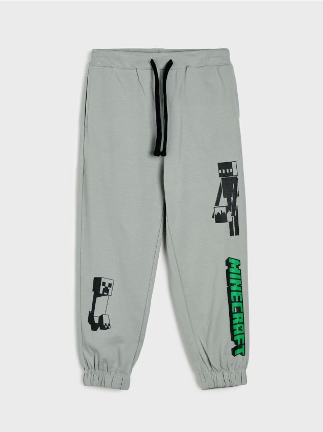 Sinsay - Pantaloni de trening jogger oversize Minecraft - negru-antracit