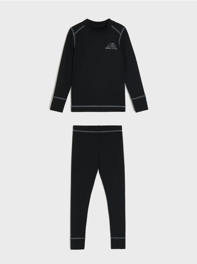 Sinsay - Set sport termo: bluză și colanți fitted Active - negru