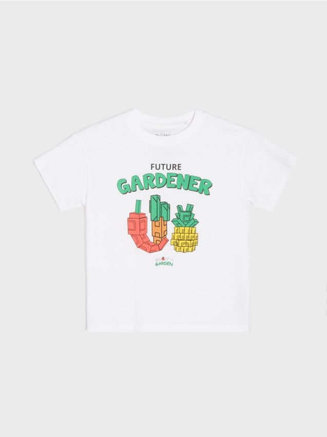 Sinsay - Tricou din bumbac cu imprimeu Grow a Garden Roblox - alb