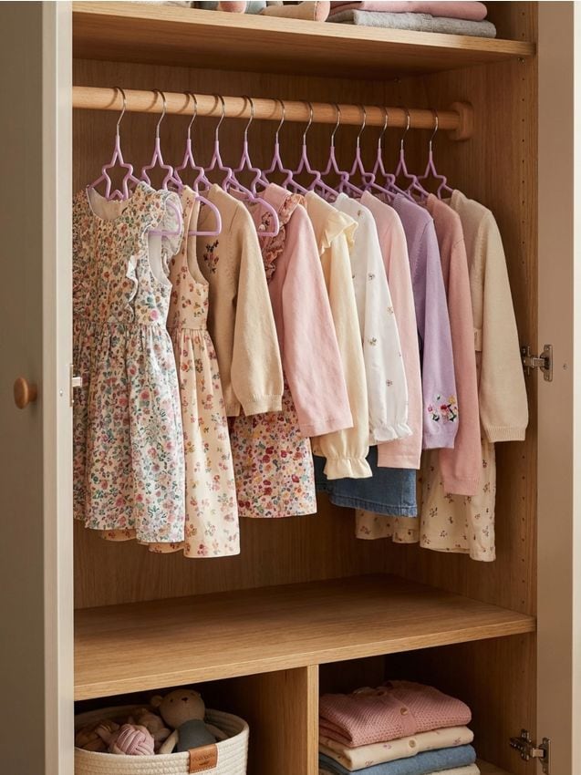 Sinsay - Set de umerașe pentru haine cu stea, set de 10 - roz-pastel