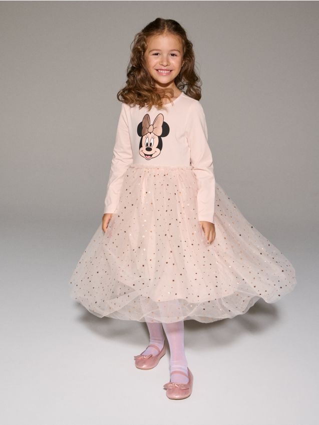 Sinsay - Rochie cu tul Minnie Mouse - roz-pastel