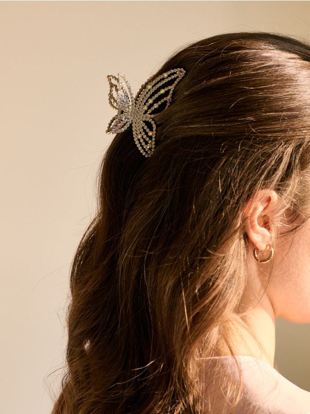 Sinsay - Agrafă de păr în formă de fluture - argintiu