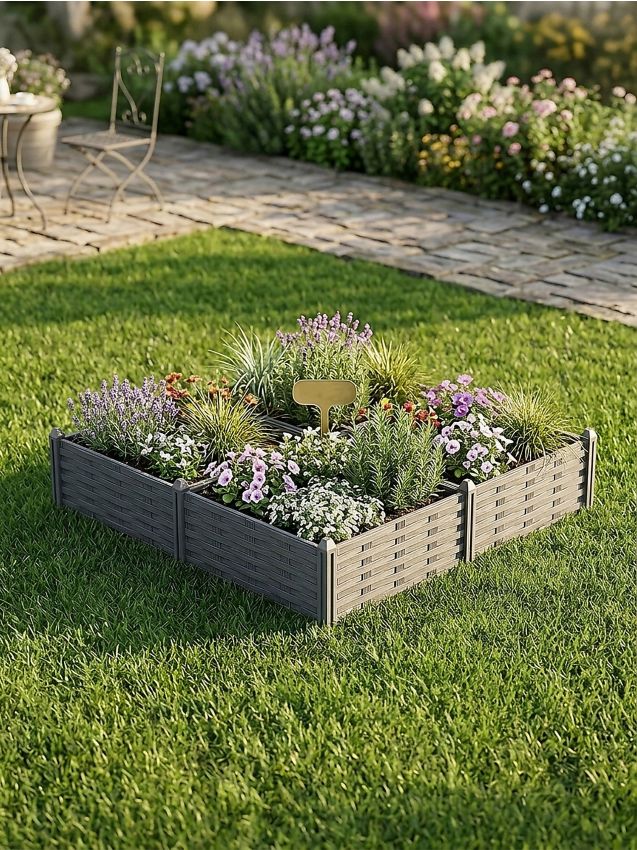 Sinsay - Garduri de grădină cu model împletit 4 pack - gri-închis