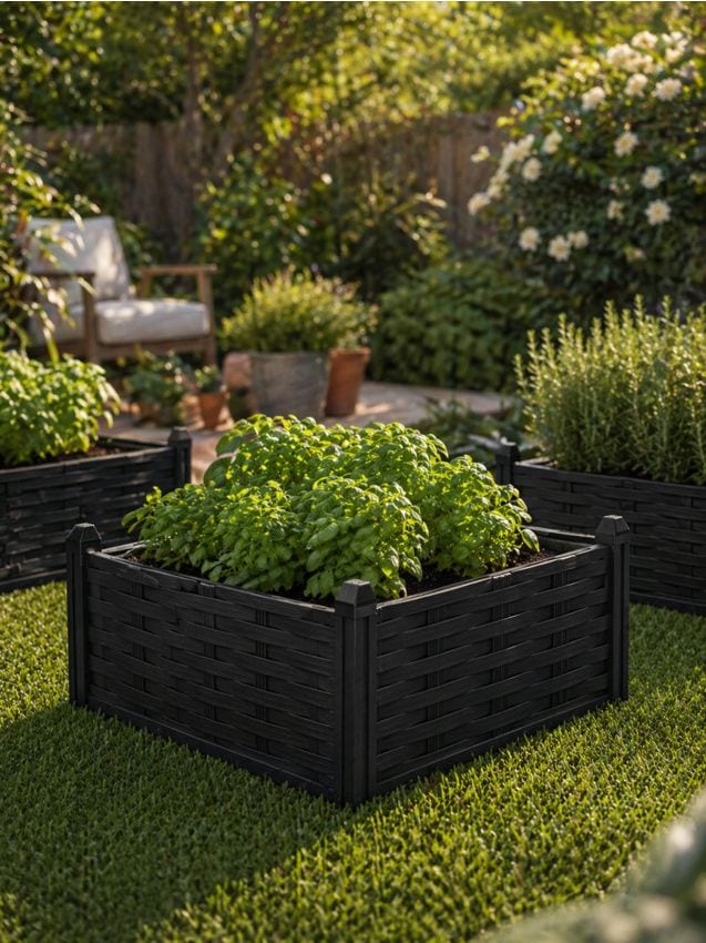 Sinsay - Garduri de grădină cu model împletit 4 pack - negru