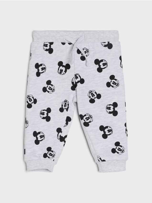 Sinsay - Pantaloni sport jogger Mickey Mouse - gri deschis