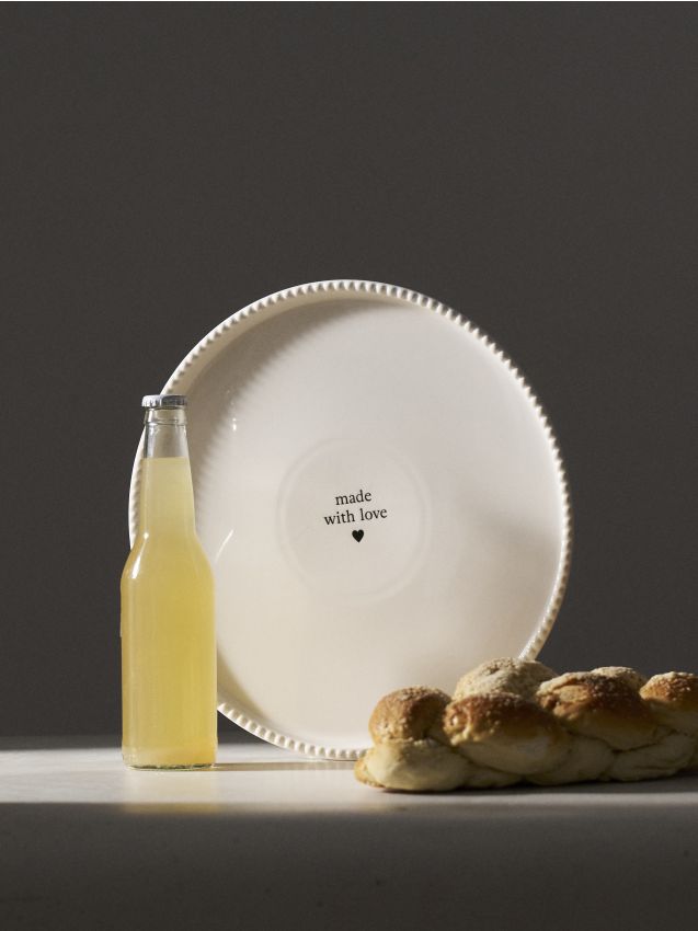 Sinsay - Platou decorativ din ceramică cu inscripția made with love - multicolor