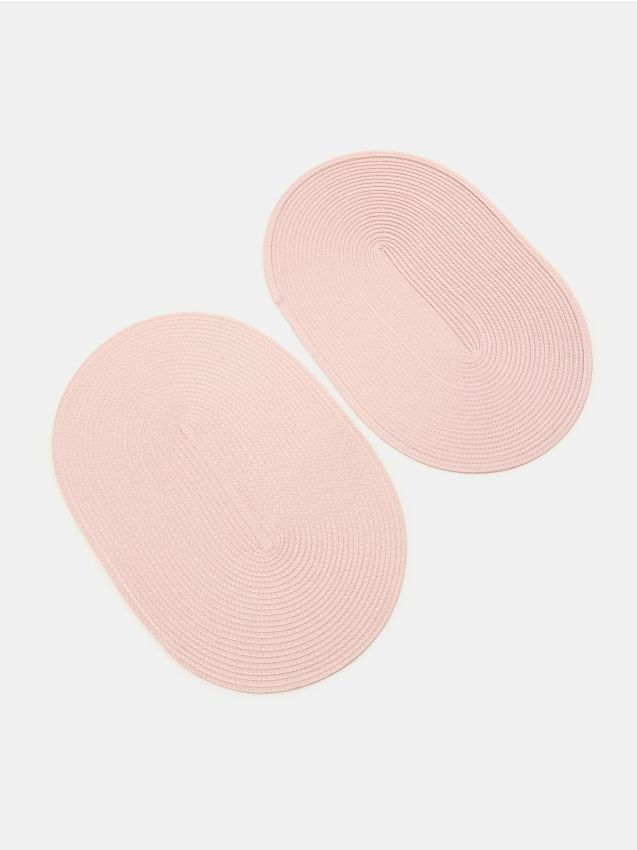 Sinsay - Suporturi de masă împletite, set de 2 - roz-pastel