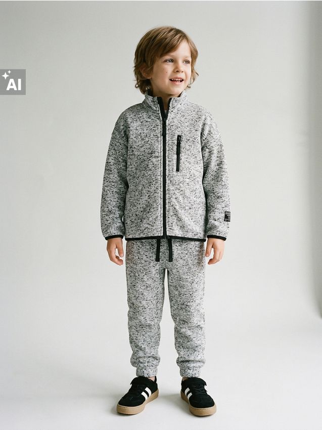 Sinsay - Set bluză și pantaloni sport Active - gri-neutru