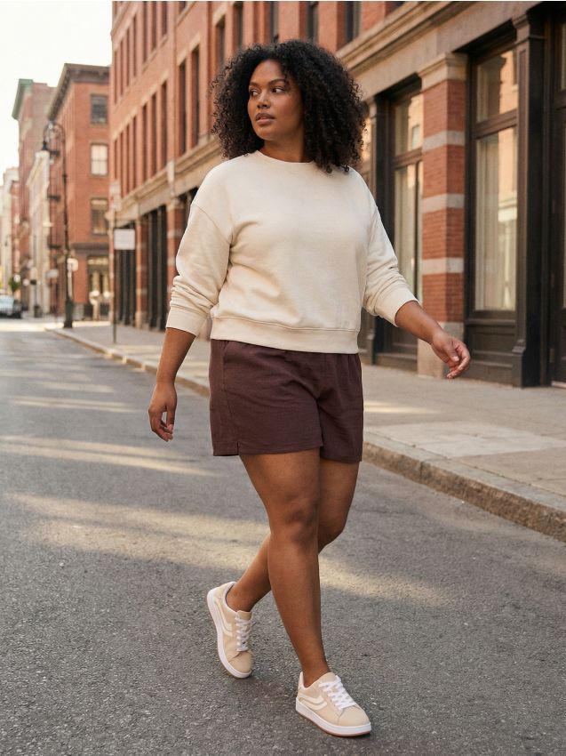 Sinsay - Wiskozowe szorty - brązowy