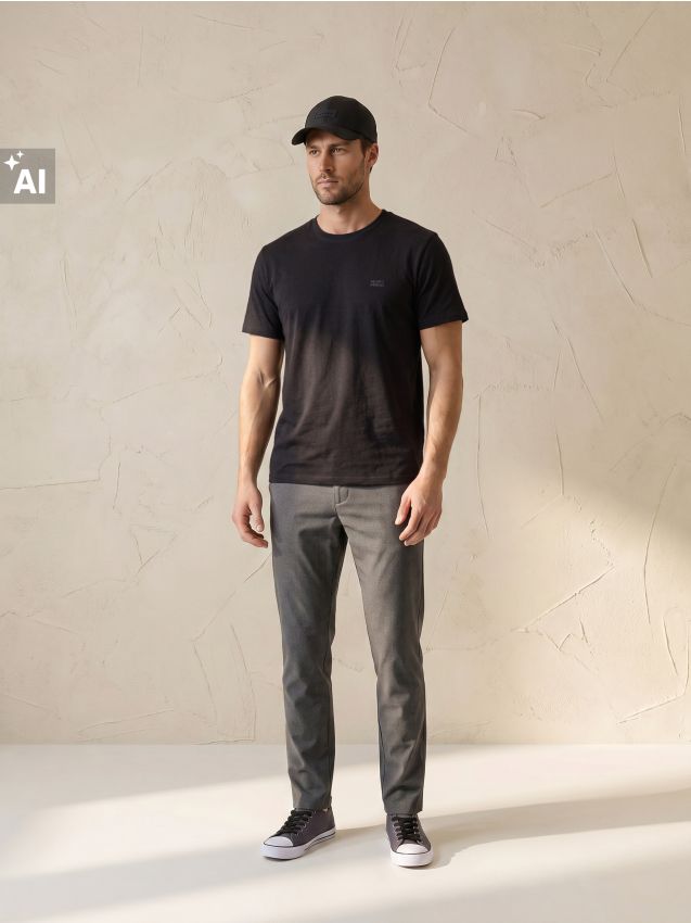 Sinsay - Tricou din bumbac cu mânecă scurtă - negru