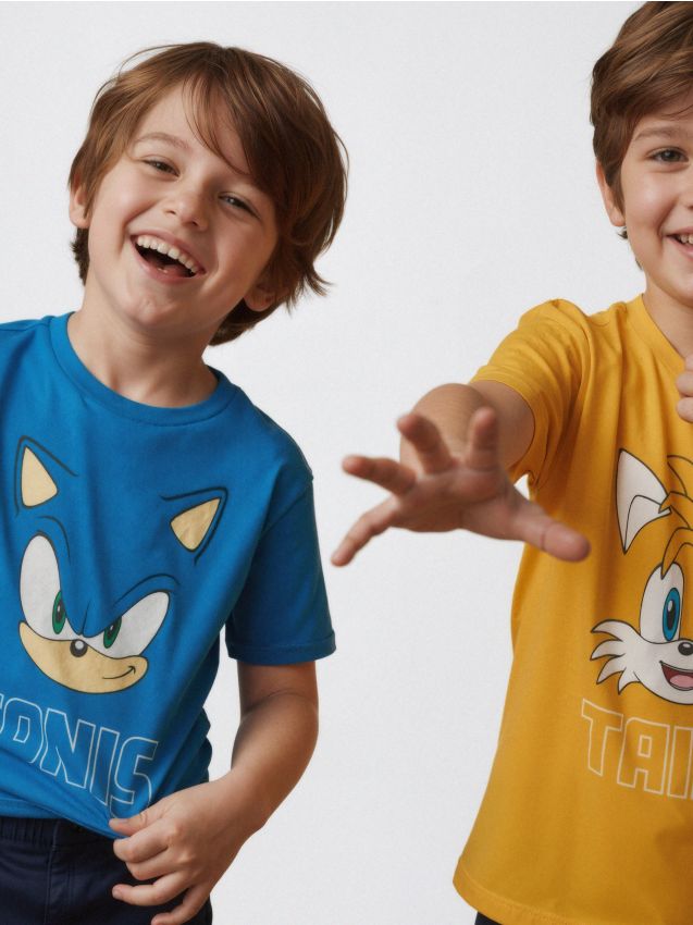 Sinsay - Tricouri din bumbac cu imprimeu 2 buc Sonic the Hedgehog - multicolor
