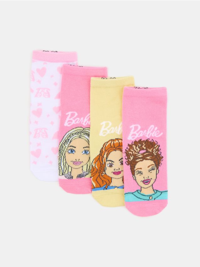 Sinsay - Șosete striate 4 pack Barbie - roz