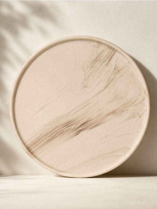 Sinsay - Farfurie ceramică cu model marmorat - crem