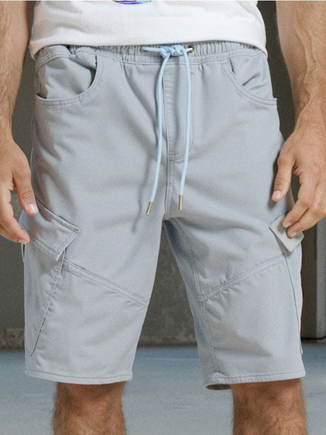 Sinsay - Pantaloni scurți jogger, din denim - light blue