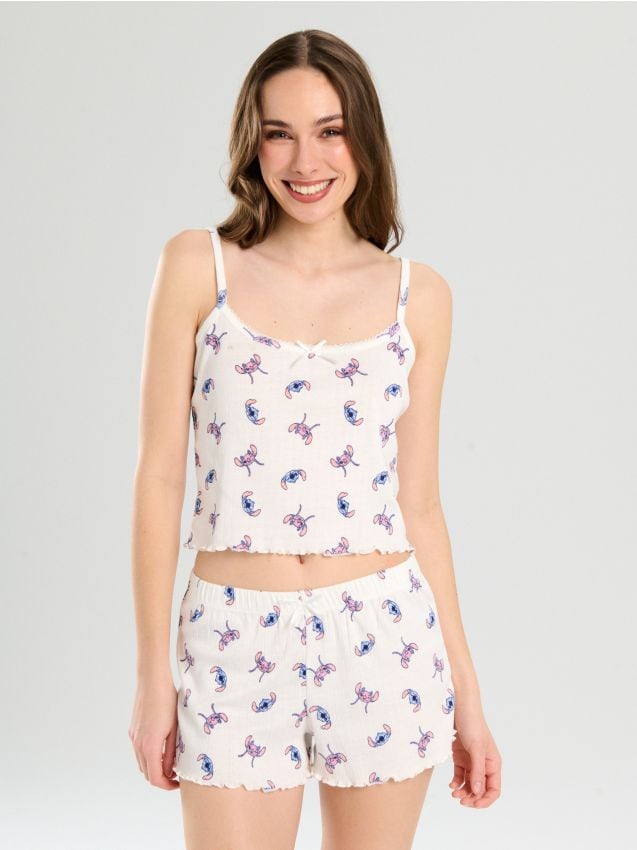 Divdaļīga pidžama ar lencītēm Stitch - SINSAY