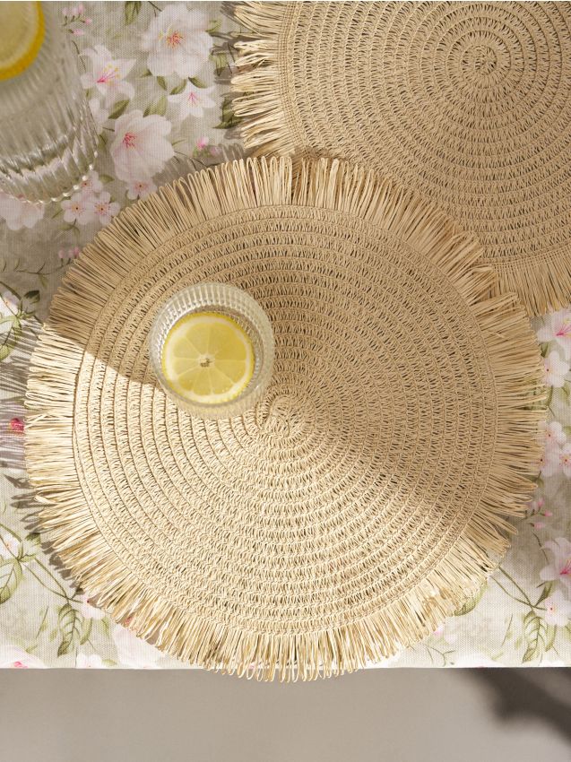 Sinsay - Set de 2 suporturi de masă împletite cu franjuri - nude