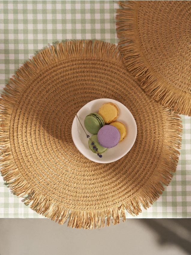 Sinsay - Set de 2 suporturi de masă împletite cu franjuri - bej