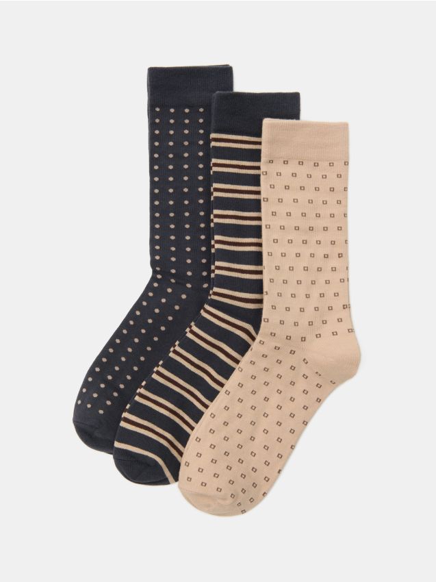 Sinsay - Șosete lungi cu bumbac, pachet de 3 - multicolor