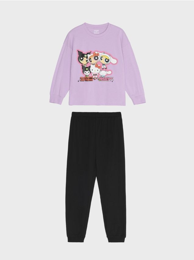Sinsay - Dvodijelna pamučna loose fit pidžama s The Powerpuff Girls printom