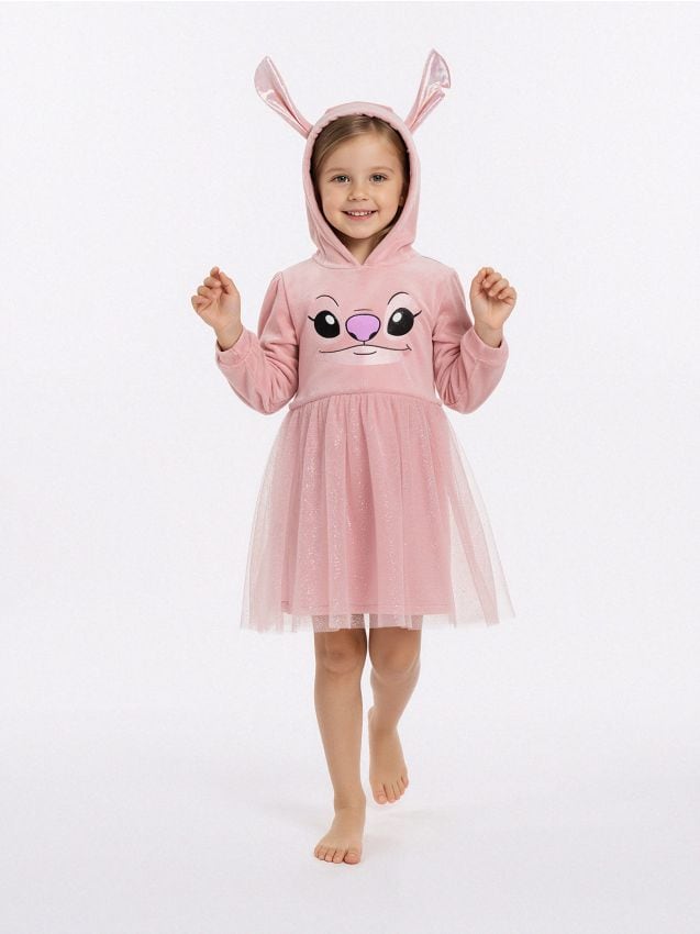 Sinsay - Teplákové šaty Stitch - ružová