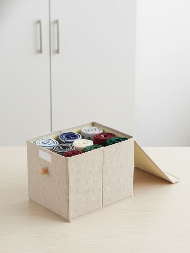 Sinsay - Cutie de depozitare cu capac și mâner - bej