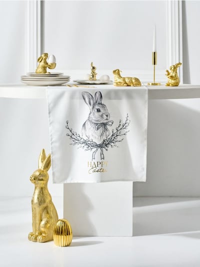 Běhoun na stůl s potiskem zajíce