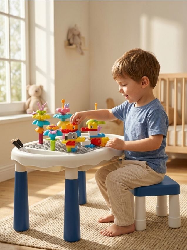 Sinsay - Masă creativă cu blocuri de construcție și tablă de desen - multicolor