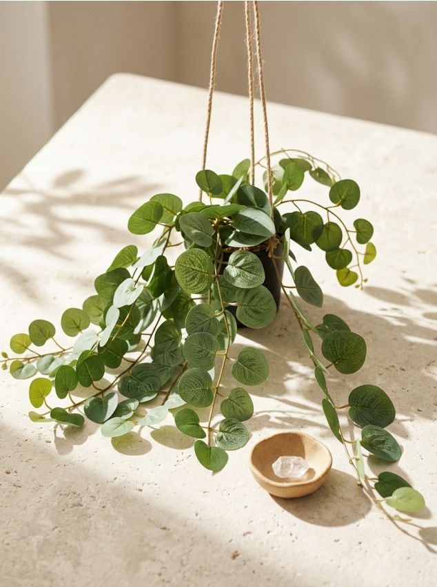 Sinsay - Plantă decorativă suspendată cu frunze rotunde - verde