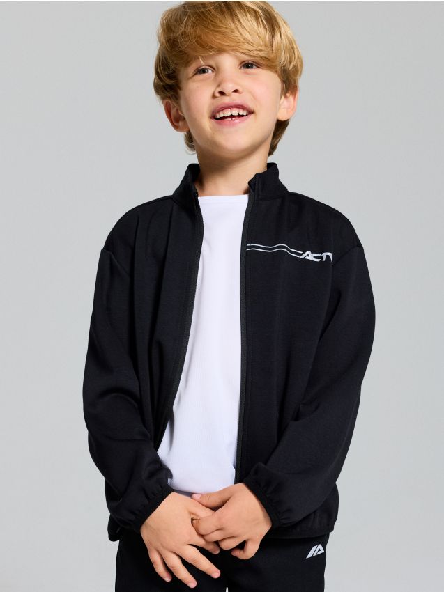 Sinsay - Hanorac bomber sportiv Active - negru