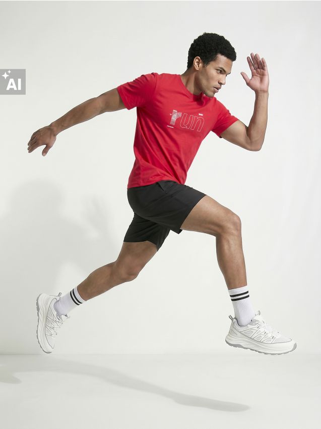 Sinsay - Tricou slim fit din bumbac cu mânecă scurtă SNSY PERFORMANCE - roșu