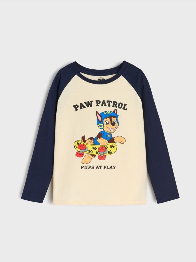 Sinsay - Tricou cu mânecă lungă PAW Patrol - galben-pal