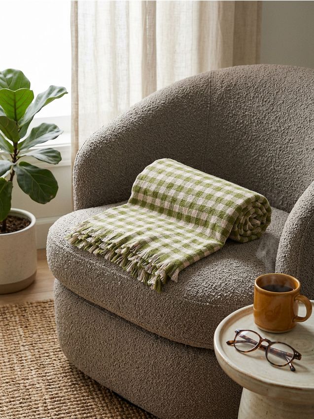 Sinsay - Pătură cu franjuri - verde-închis