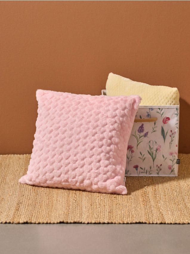 Sinsay - Față de pernă din imitație de blană - roz-pastel