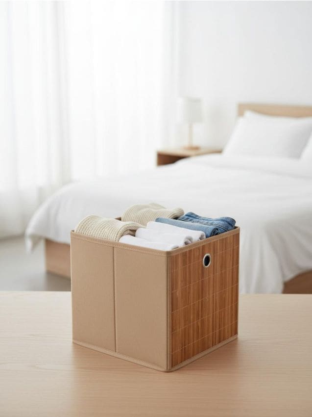 Sinsay - Cutie de depozitare cu față din bambus - bej