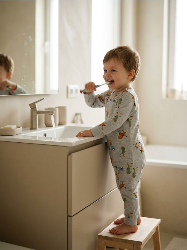 Sinsay - Salopetă din bumbac pentru bebeluși - gri deschis