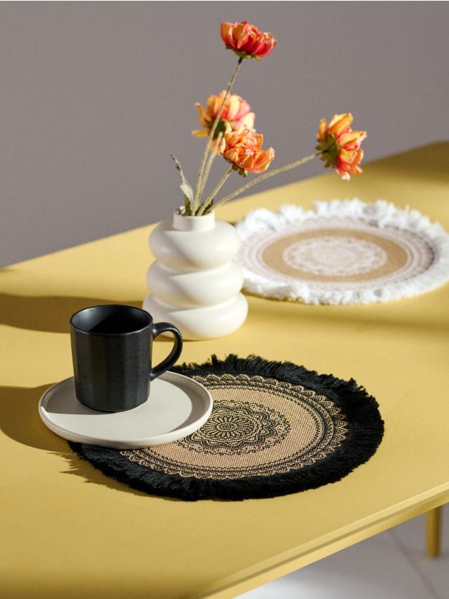 Sinsay - Set de suporturi de masă cu franjuri 2 pack - negru