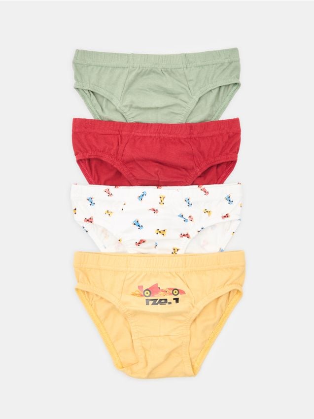 Sinsay - Slip din bumbac cu imprimeu cu vehicule 4 pack - multicolor