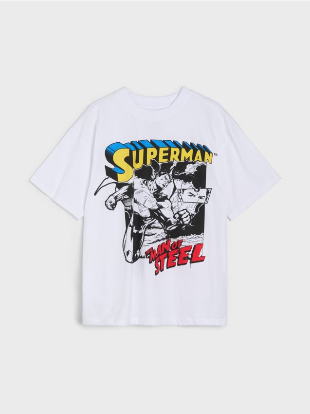 Sinsay - Pamučna oversize majica s printom Superman The Man Of Steel