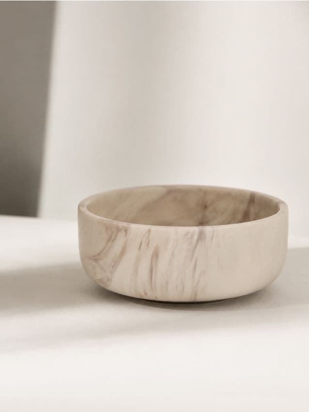Sinsay - Bol ceramic cu model marmorat - crem