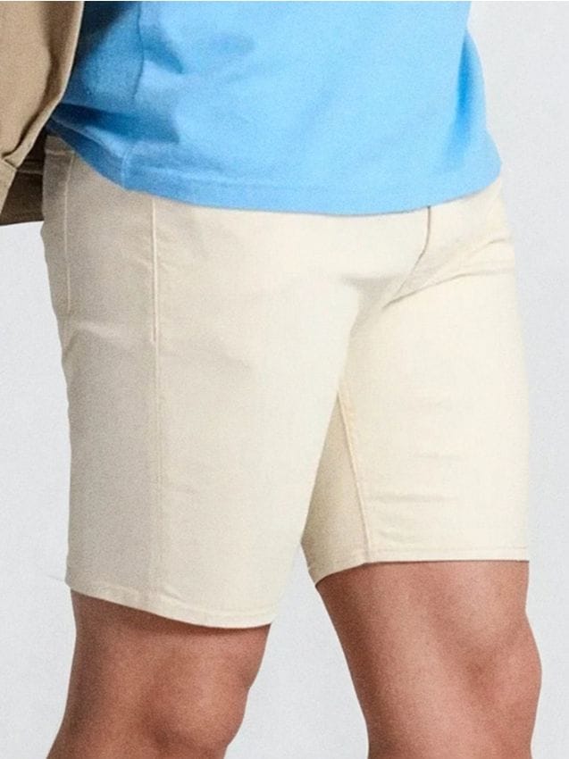 Sinsay - Pantaloni scurți slim, din denim - crem