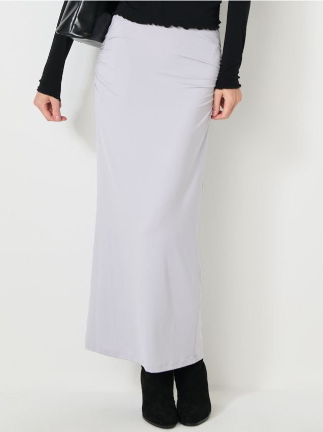 Sinsay - Fustă lungă cu drapaje - gri deschis