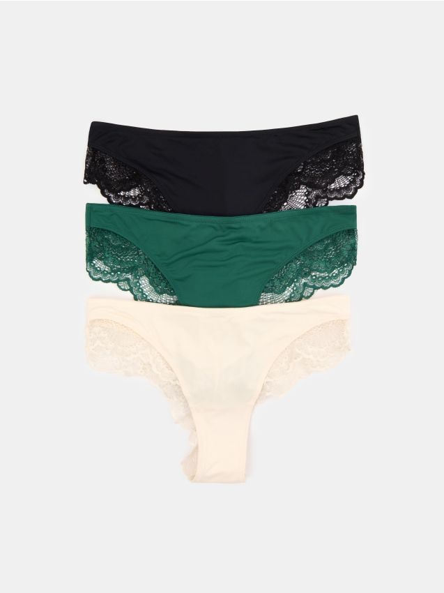 Sinsay - Súprava 3 brazílskych nohavičiek - viacfarebná