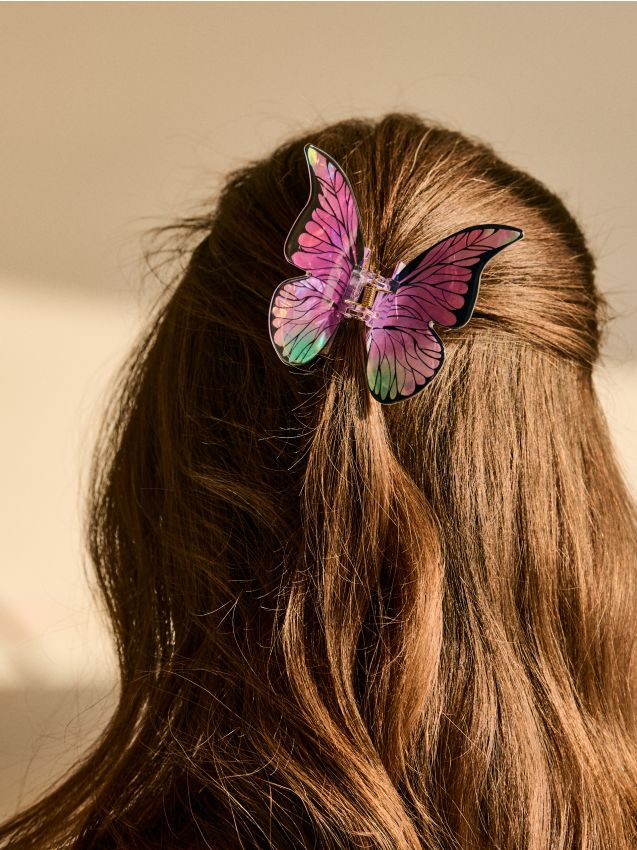 Sinsay - Agrafă de păr în formă de fluture - mov