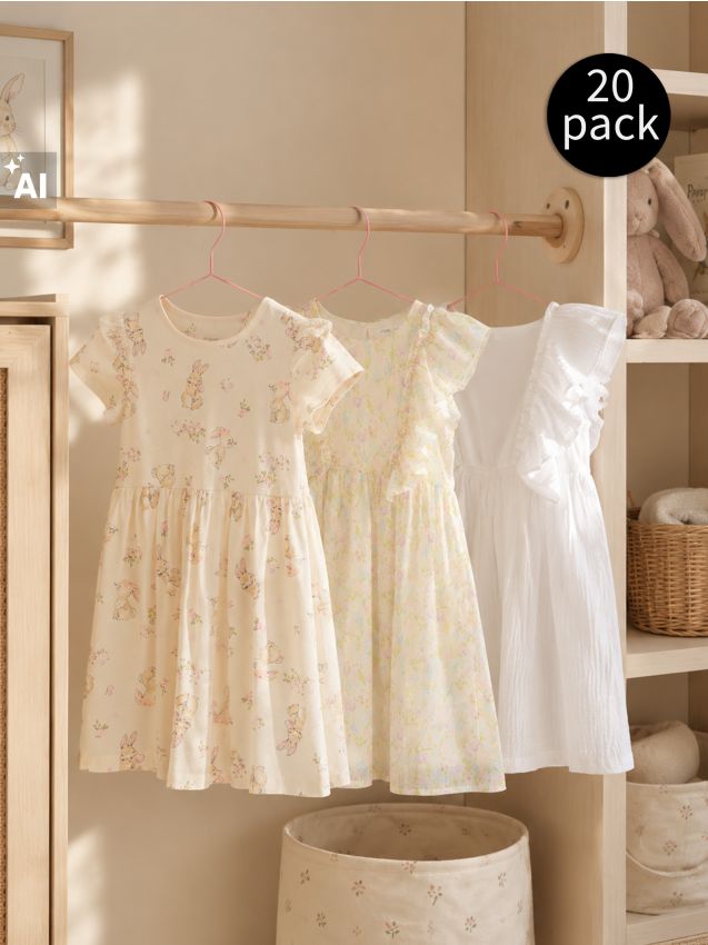 Sinsay - Set de 20 umerașe subțiri - roz-pastel