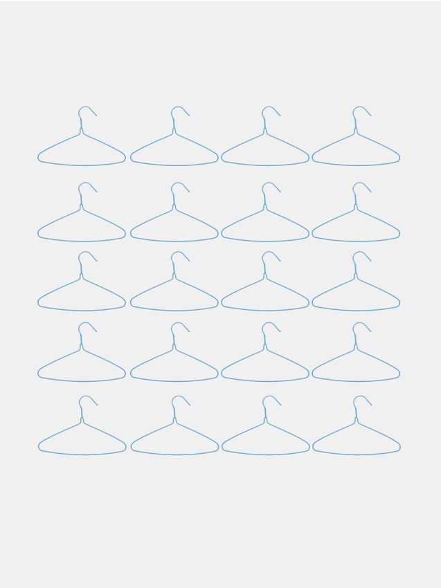 Sinsay - Set de 20 umerașe subțiri - albastru-pal