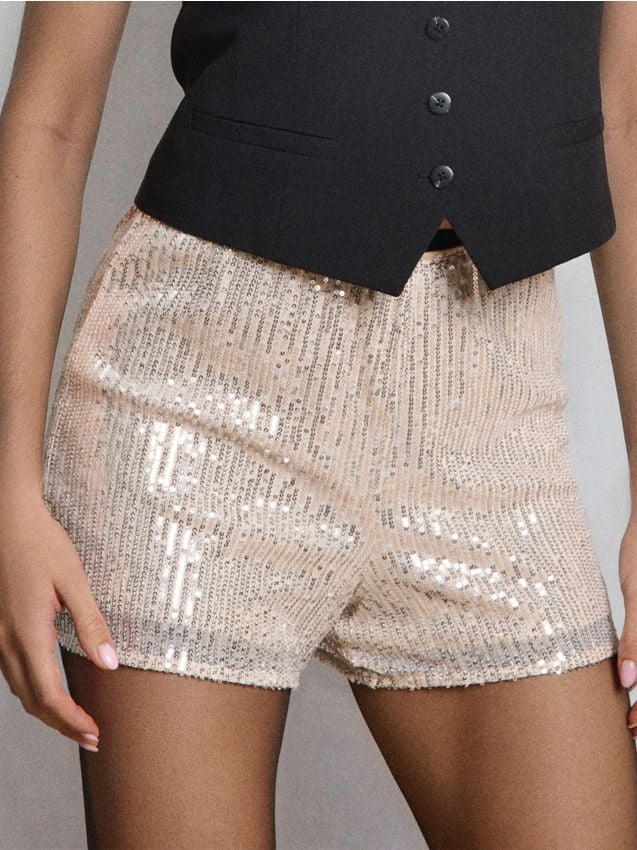 Sinsay - Šortky s flitrami - telová